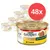 48x Purina Gourmet Gold Saftig-Feine Streifen mit Huhn, konzervy s kuřecím masem, na obalu bílá kočka a obrázek masa. Text: NEU, MIT HUHN. 48x Purina Gourmet Gold Saftig-Feine Streifen mit Huhn, konzervy s kuřecím masem, na obalu bílá kočka a obrázek masa. Text: NEU, MIT HUHN.