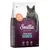 Sac de 4 kg Smilla Special Needs Hair & Skin, avec saumon. Mentions visibles : Beauty Formula, Contains Taurine, Yucca Schidigera. Chat gris sur l’emballage.