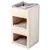 Tiragraffi in legno chiaro con tre livelli imbottiti in tessuto grigio e pannello laterale in sisal visibile per graffiare.