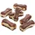Several brown and beige bone-shaped chew treats arranged on a white background, showing their size and appearance for product selection.