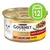 Purina Gourmet Gold, möra bitar i sås med lax och kyckling. Förpackningen visar en vit katt och en grön symbol för 12 burkar.
