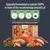 Product contains over 100% of recommended zinc, calcium, vitamin B12 and vitamin A. No artificial colours, flavours or preservatives. Ingredients shown include meat, fish, fruit and vegetables.