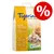 Tigerino Plant-Based Corn Pellets, 100% biodegradable litter, Sensitive, 7 l. Ikona postotka za akciju. Vidljive oznake: brzo zgrušavanje, može u WC, bez mirisa, protiv lijepljenja.