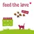 Text: feed the love, 100% love. Krokettengröße in mm: Durchmesser 7,5, Breite 7,5, Höhe 5. Text: feed the love, 100% love. Krokettengröße in mm: Durchmesser 7,5, Breite 7,5, Höhe 5.