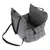 Grey car seat with check pattern, padded side walls and safety belt. Suitable for transporting pets.