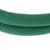 Corda intrecciata verde in tessuto, primo piano della trama.