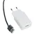 USB-polnilec z belim adapterjem in črnim kablom, primeren za naprave z USB-priključkom.