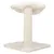 Cat tree with white plush cover, sisal scratching post and padded top lying surface.
