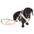 Hund mit beigem Geschirr und passender Leine, beide mit FLECT-Logo sichtbar.