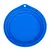 Gamelle ronde bleue en silicone avec rebords et trou pour suspension, vue de dessus. Aucun texte ou marque visible.