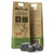 Dog Rocks csomagolás, angol szöveggel: '100% natural, no more urine burn patches on your lawn', két kép előtte-utána gyepfoltról, három fekete kő a csomag előtt.