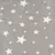 Γκρι ύφασμα με λευκά μοτίβα αστεριών, κατάλληλο για είδη κατοικίδιων ή διακόσμηση.