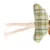 Fabric toy with green and yellow check pattern and two braided ropes.
