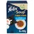 Purina felix Soup Tender Strips, 2x mit Kabeljau, Thunfisch, Scholle, 6x48g. Illustration d’un chat noir et blanc et d’une assiette de soupe avec morceaux. Texte : Zum Recyceln bestimmt.