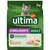 Ultima Sterilisierte Adult 3 kg, affinity, Gewichts­kontrolle, mit Huhn. Immagine di un gatto grigio, pollo crudo, piselli e carote. Testo in tedesco.