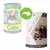 Changement d’emballage : ancienne boîte Verm-X Natural Control & Daily Protection for Cats à nouvelle boîte Verm-X Original Cats Crunchies. Les deux montrent un chat et des informations sur l’intestin.
