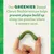 Text: Our GREENIES Dental Chews flexible texture helps prevent plaque build up along the gumline where it matters most. Image shows a hand bending a green dental chew.