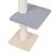 Cat tree with two levels made of light wood, sisal-wrapped post and grey felt cover on the top platform.
