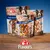 Three packs of 8 in 1 Flavours treats, showing Triple Flavour Rings and Ropes with icons for chicken, duck, beef, and long-lasting chewing. 2 in 1 play and chew feature visible.