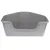 Grey plastic corner tray with lowered entry, suitable for space-saving use.