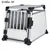 Transport box made of aluminium and plastic, size: M. Rectangular shape with grid door and sturdy black corner connectors.