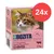 Paquete de comida para gatos Bozita con carne picada de vacuno, 370 g, sin cereales, B-glucano, trozos en gelatina. Lote de 24 unidades visible en círculo rojo. Paquete de comida para gatos Bozita con carne picada de vacuno, 370 g, sin cereales, B-glucano, trozos en gelatina. Lote de 24 unidades visible en círculo rojo.