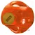 Orange ball toy with handle openings and a visible tennis ball inside, both marked with the word KONG.