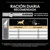 Tabla de ración diaria recomendada para perros según peso y nivel de actividad: 25–90 kg, menos de 1 h o 1–3 h de actividad, cantidades en gramos por día. Calculadora disponible en sacos.