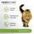PERFECT FIT Supports Whole Body Health. Strong Heart, Healthy Cell Function, Mobility Support. SENIOR 7+. Billede af langhåret kat. Tekst på engelsk.