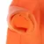 Detaljevisning af et orange stofærme med elastisk manchet, egnet til kæledyrstøj.