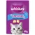 Temptations with salmon flavour, 60g pack. Image shows two treats and a cat's face.