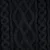 Gros plan sur un tricot noir à motif torsadé, matière laine visible.