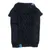 Pull pour chien en maille noire avec motif torsadé, étiquette bleue visible portant le nom Nomad Tales sur le col.