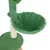 Groene krabpaal met sisalstam, gevoerde ligplek en hangmat van groene stof.