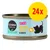 Cosma Nature Pure Love Kitten Chicken Breast in Broth, afbeelding van blik kattenvoer met zwarte kitten en kip icoon, verpakkingseenheid 24x zichtbaar