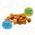 Assorted treats made with 100% natural chicken. Text highlights: 'Packed with all their favourites' and 'Made with 100% natural chicken'.