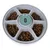 Tiaki food dispenser with six compartments, filled with brown dry food pieces.
