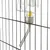 Glass drinking bottle with stainless steel spout, mounted on a metal grid. Scale visible up to 50 ml.
