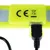 Gelbes Gerät mit CE-Kennzeichnung und Symbol für Elektro-Altgeräte. USB-Kabel angeschlossen.