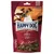 Happy Dog Soft Snack Mini Africa Strauss Ostrich, slika psa na embalaži, vidni simboli: brez žit, brez sladkorja, nojevo meso. Besedilo v nemščini: ohne Zusatz von Konservierungsstoffen.