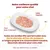 Thon avec calamars, gelée végétale et riz sur assiette. Texte : recettes HFC formulées avec viande et/ou poisson propres à la consommation humaine, désormais aliments pour chat.