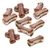 Plusieurs friandises en forme d’os, bicolores marron et beige, disposées sur fond blanc. Aucun emballage ou texte visible.