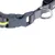 Collier en nylon gris avec boucle plastique, anneau métallique et bande réfléchissante jaune visible.