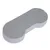 Sivi predmet u obliku kosti od plastike, pogodan za razne namjene.
