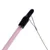 Dettaglio di una canna da gioco con asta rosa, punta nera e sottile cavo metallico.