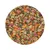 Mezcla de zanahorias secas, frutos rojos, granos de cereal, heno y pellets prensados. Ingredientes visibles para alimento de pequeños animales.