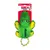 KONG Cozie toy in green crocodile design with rope handle. Packaging shows 'Squeaks & Crinkles' and 'Couine et Crépite'.