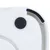 Close-up of a white plastic housing with a black round magnet and non-slip rubber coating.