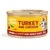 edgard cooper TURKEY AND CHICKEN, chunks in sauce for adult cats, 85g. Gele kattenvoerblik met illustratie van kat en ingrediënten.