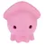 Jouet pour animal en forme de pieuvre, couleur rose, matière plastique, sans marque visible ni texte.